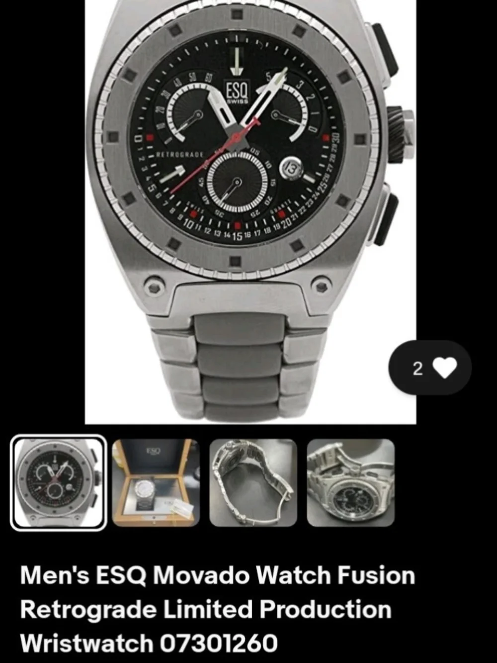 ESQ BY MOVADO CHRONOGRAPH RETROGRADE